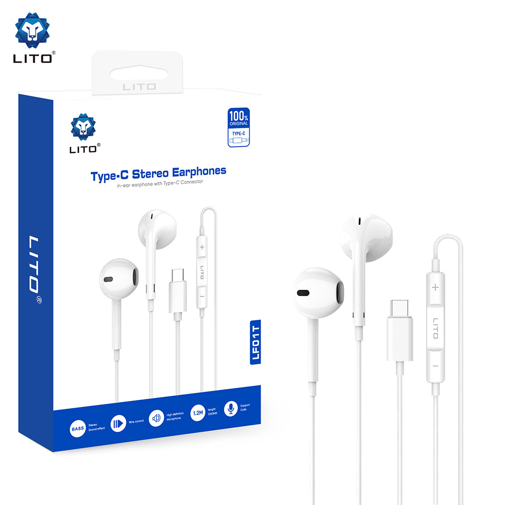 Handsfree USB-C Lito LF01T, Hvid
