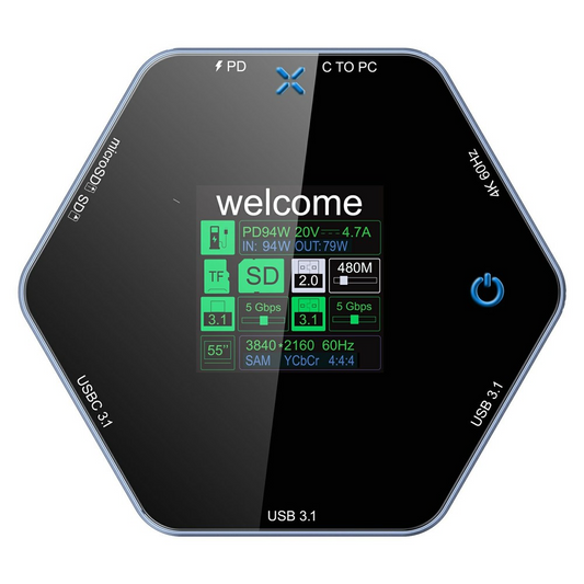 Multifunktionelt Hub OEM YC-931, 8i1, Grå