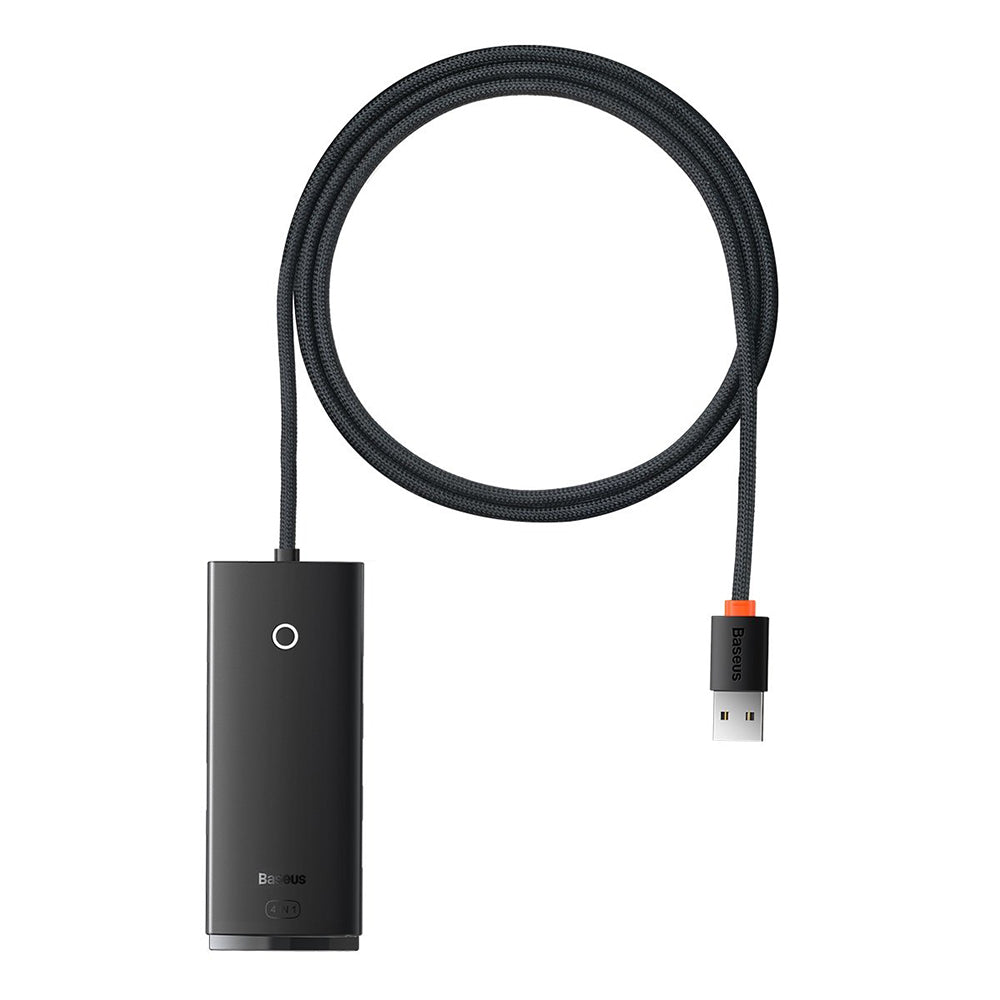 Hub USB Baseus Lite, 4 x USB-A 3.0 - 1 x USB-C, 1m, Sort WKQX030101