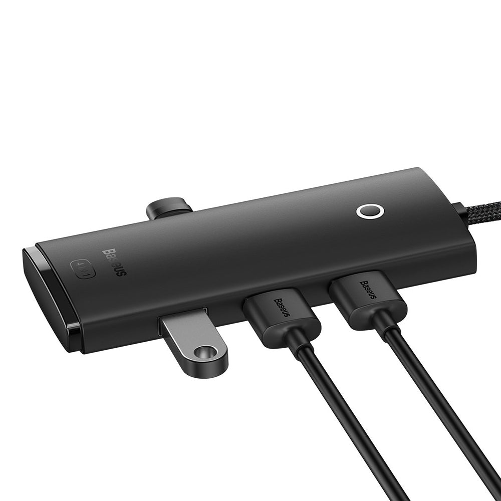Hub USB Baseus Lite, 4 x USB-A 3.0 - 1 x USB-C, 1m, Sort WKQX030101