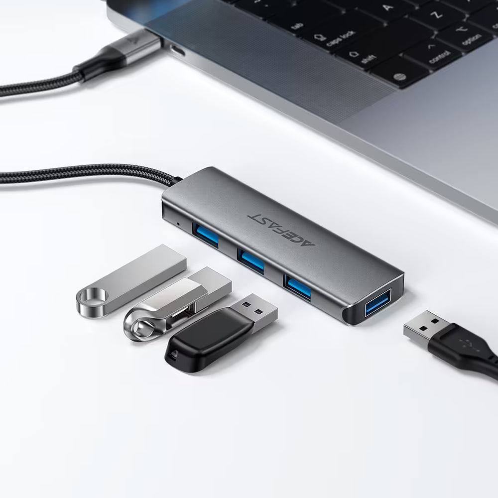 Hub USB-C Acefast J15, 4-i-1, Grå