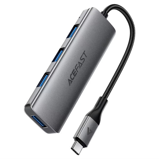 Hub USB-C Acefast J15, 4-i-1, Grå