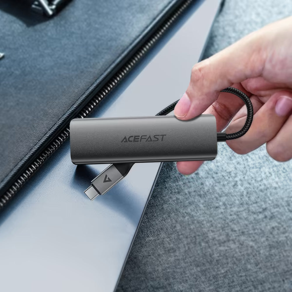 Hub USB-C Acefast J15, 4-i-1, Grå