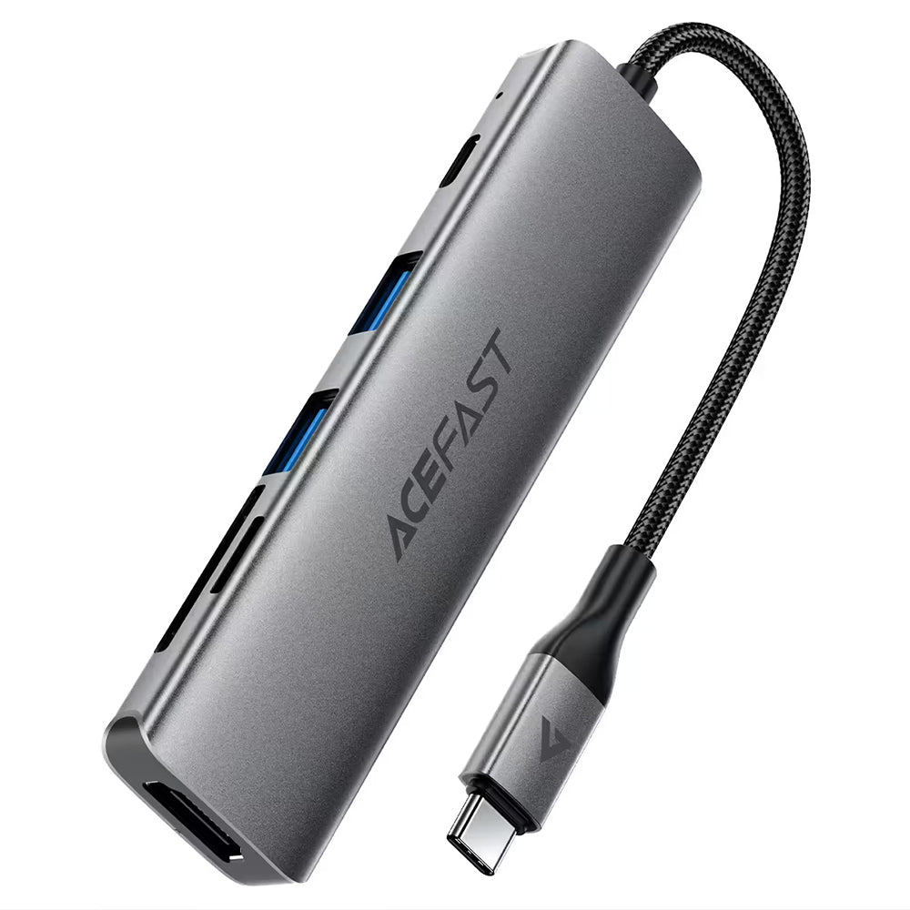USB-C Hub Acefast J18, 6-i-1, Grå