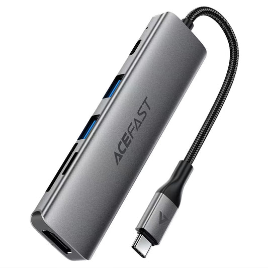USB-C Hub Acefast J18, 6-i-1, Grå