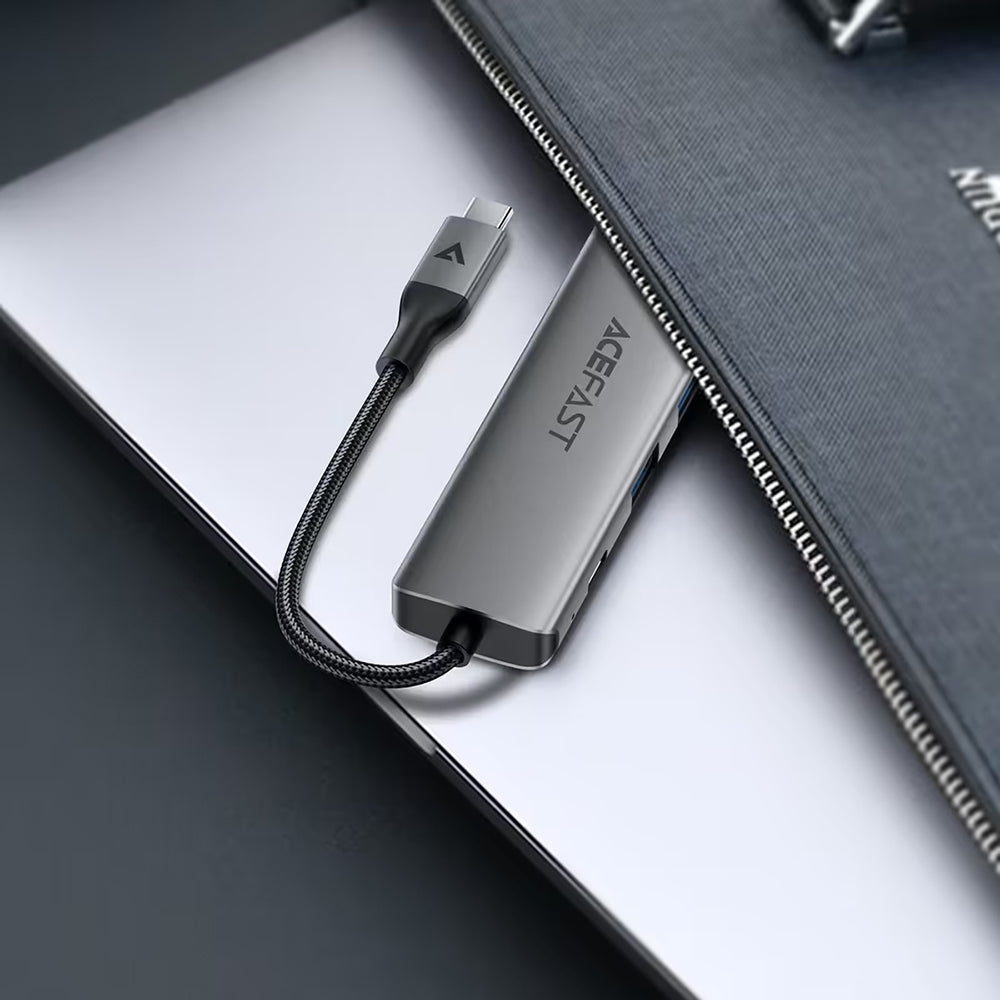 USB-C Hub Acefast J18, 6-i-1, Grå