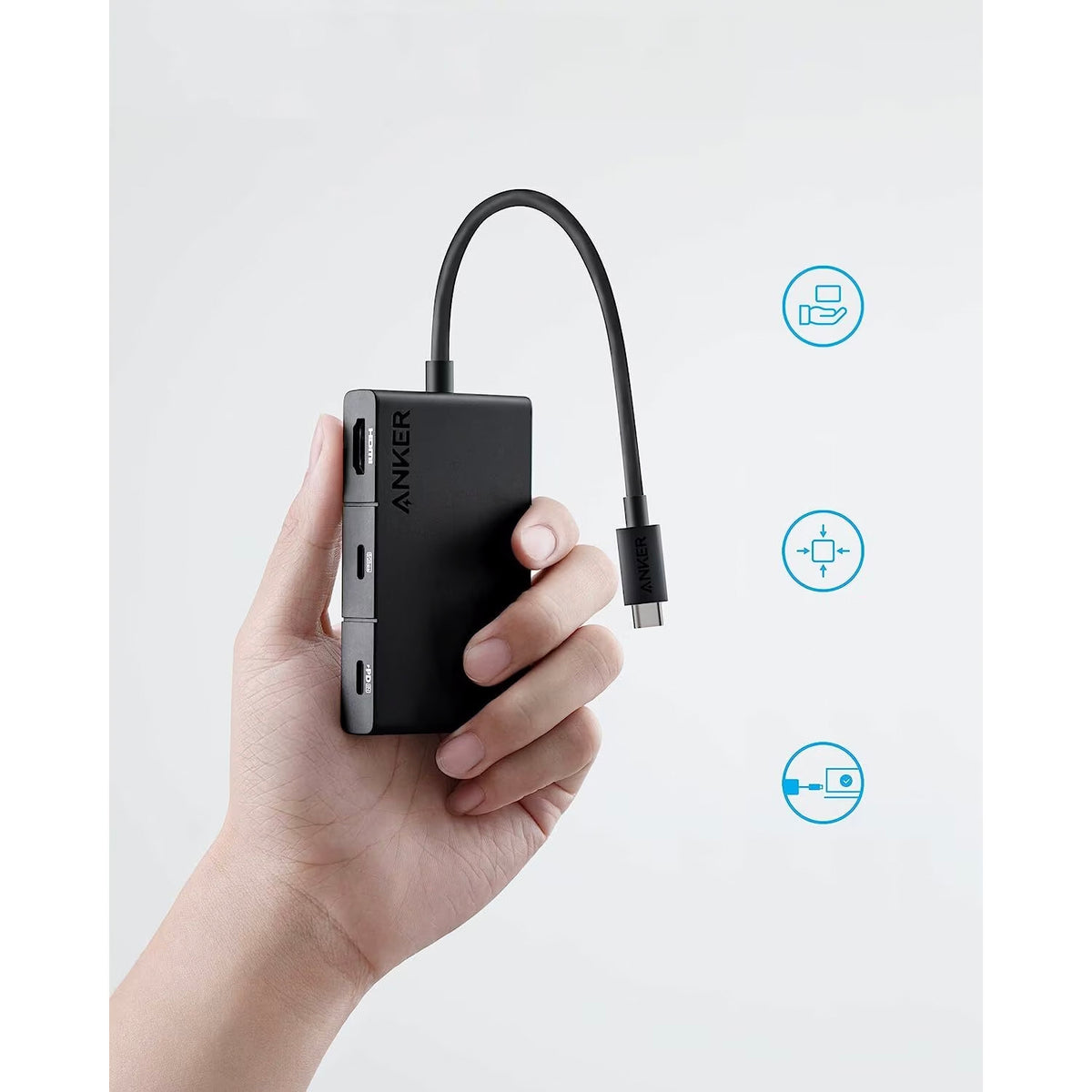 USB-C Hub Anker 332, 2 x USB-A - 2 x USB-C - 1 x HDMI, Sort A8356G11