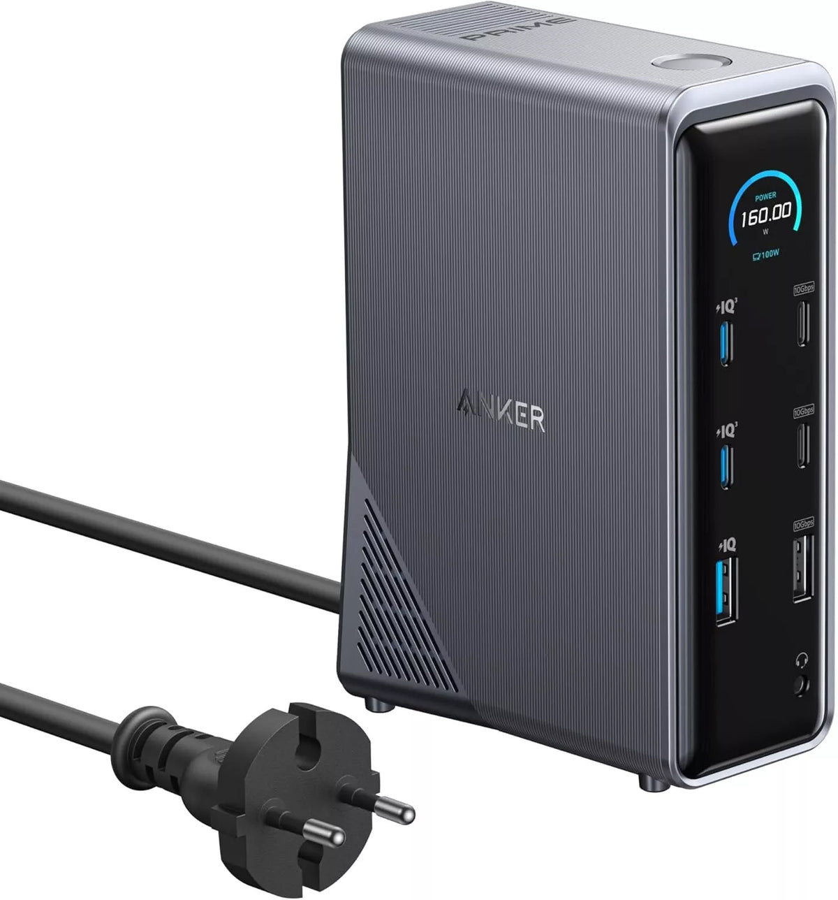 Multifunktionel Anker Prime 737 hub, 2 x USB-A 3.0 - 3 x USB-A - 5 x USB-C - 2 x HDMI - 1 x Jack 3.5mm - 1 x RJ45, Sort A83B63A1