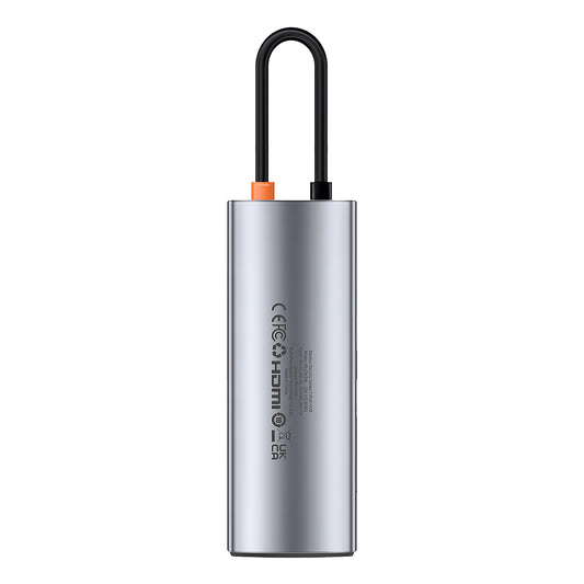 Baseus Joystar USB-C Hub, 3 x USB-A 3.0 - 1 x USB-C - 1 x HDMI - 1 x SD - 1 x microSD, Sølv B0003070881111-00