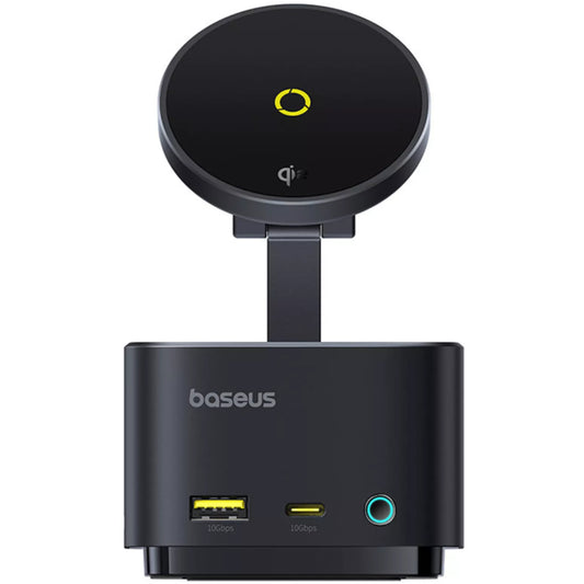 Hub USB-C Baseus MagPro II 7in1, 1 x USB-A - 2 x USB-C - 1 x HDMI - 1 x QI - 1 x SD - 1 x microSD, Sort B00072900121-00