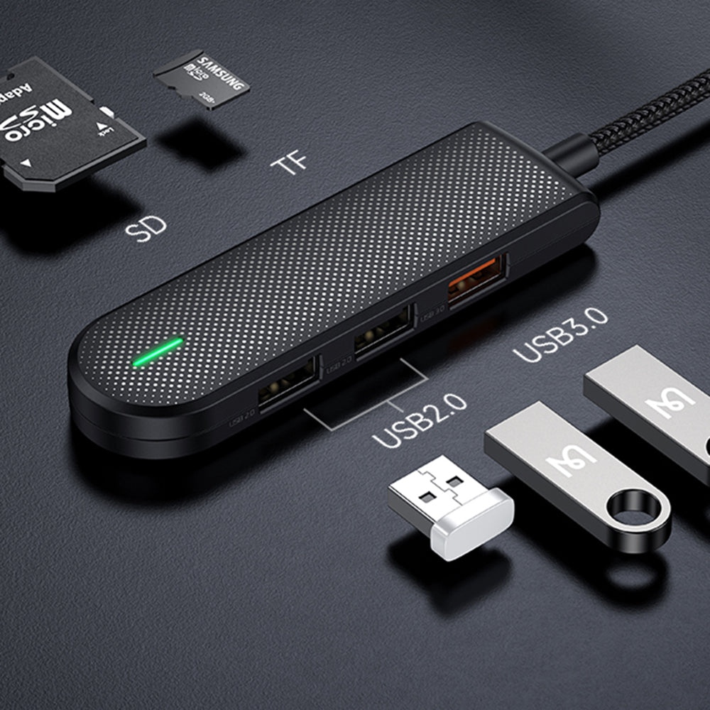 McDodo HU-1430 Star USB-C Hub, 5in1, Black