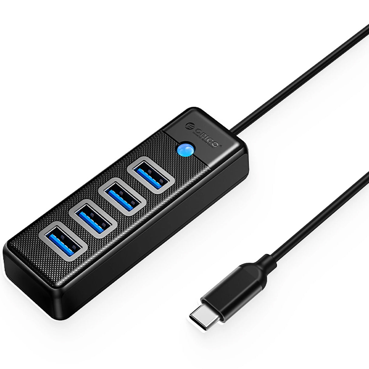 Hub USB-C Orico PW4U-C3, 4 x USB-A 3.0, Sort