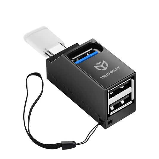 Hub USB-C Techsuit H10 EchoLink, 3in1, Sort