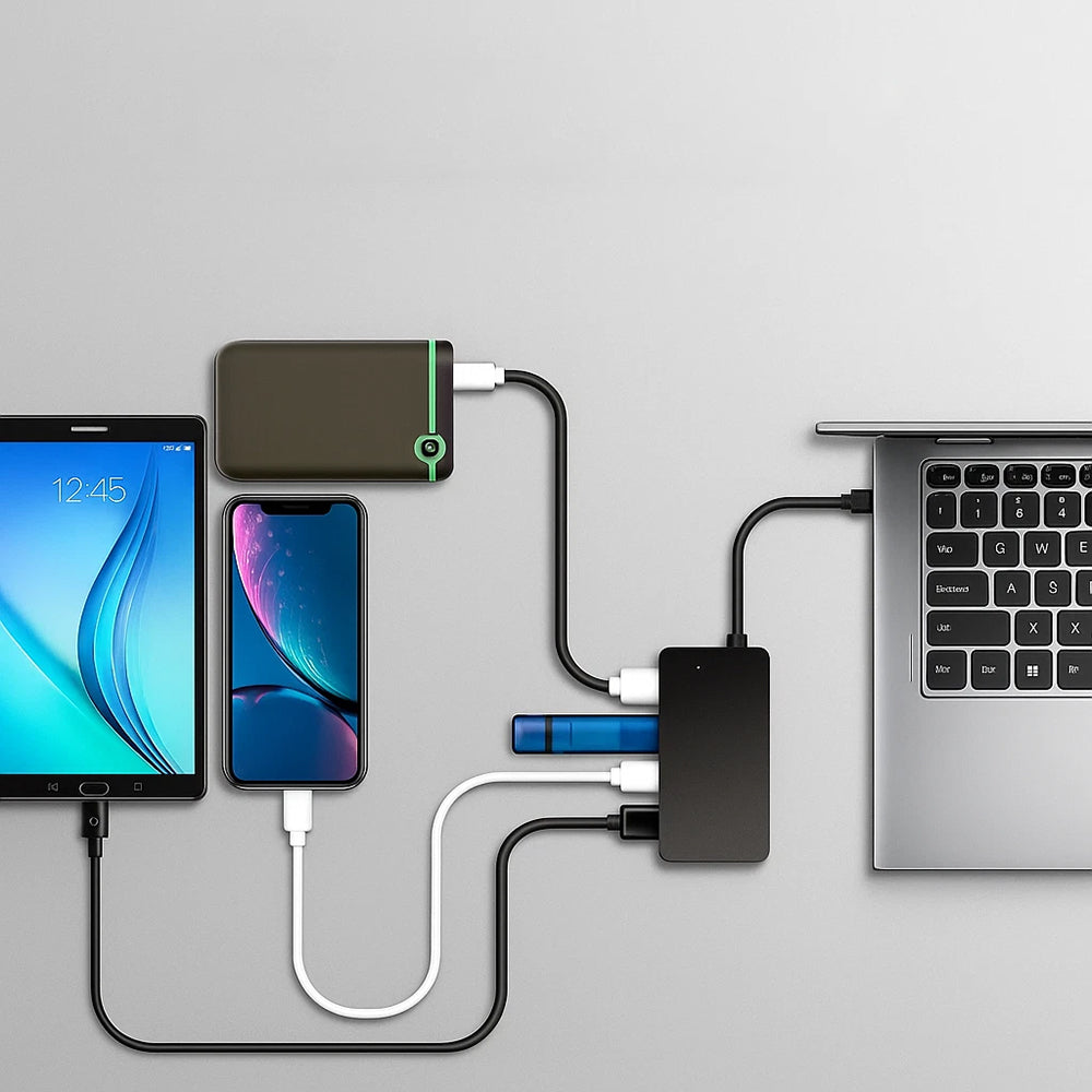USB-C Techsuit H16 QuantumNode Hub, 4in1, Black