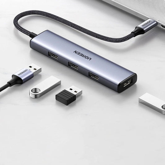 USB-C Hub UGREEN CM473 (20841), 4 x USB-A 3.0, 0,20 m, Grå