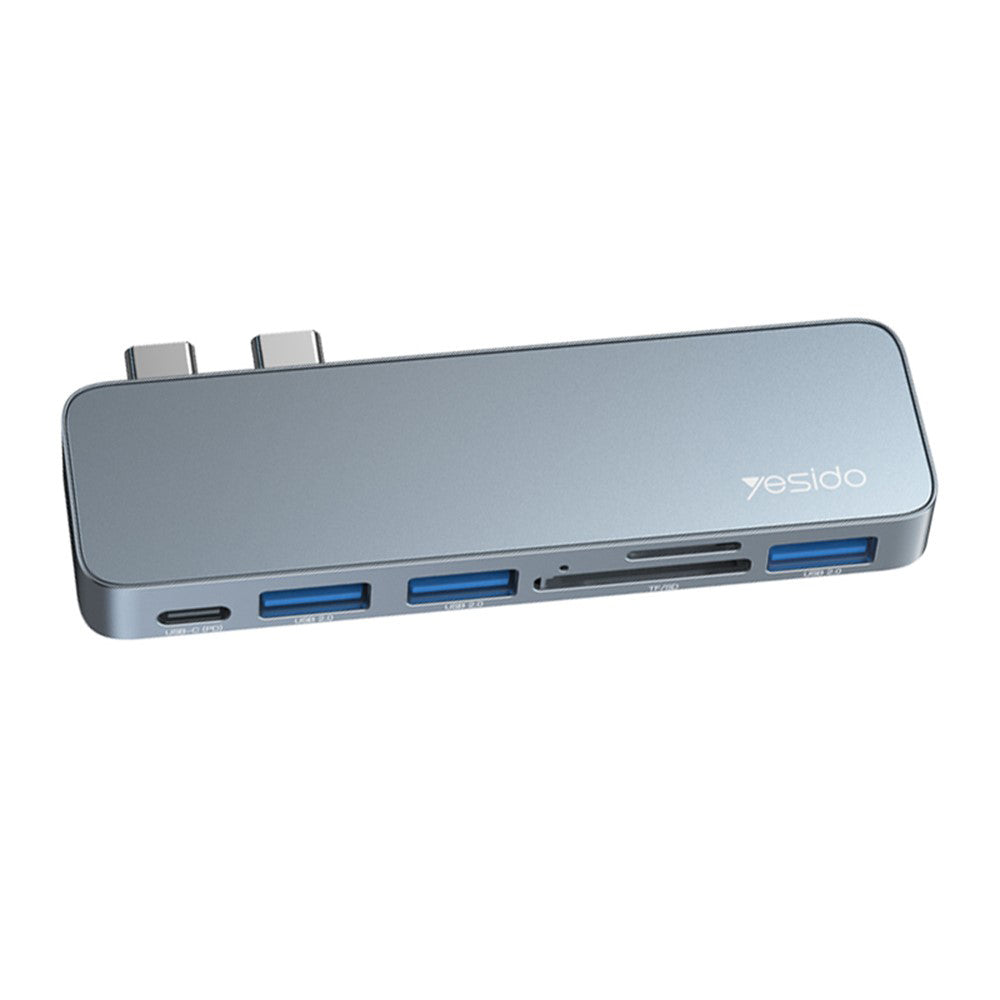 USB-C Hub Yesido HB10 til Apple MacBook Pro / Air Series, 6i1, Grå
