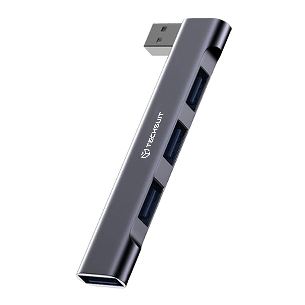 USB-hub Techsuit H14 ZenithDock, 4-i-1, Grå