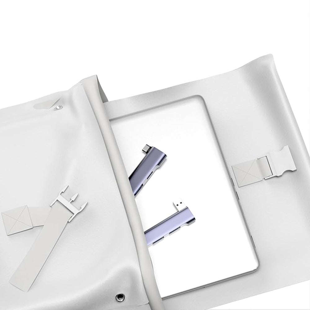 USB-hub Techsuit H14 ZenithDock, 4-i-1, Grå