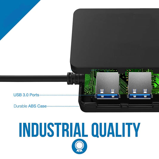 USB-hub Techsuit H15 QuantumNode, 4i1, Sort