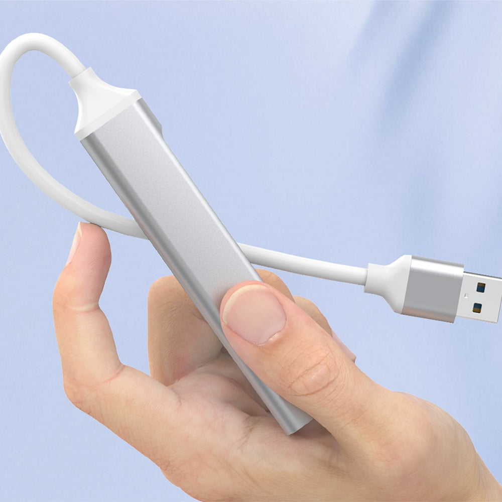 USB-hub Techsuit H19 PolarisBridge, 4-i-1, Grå Hvid