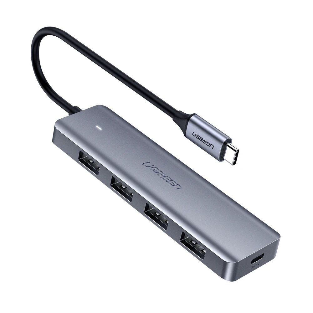 Hub USB-C UGREEN CM219, 4 x USB-A 3.0 - 1 x USB-C, Grå