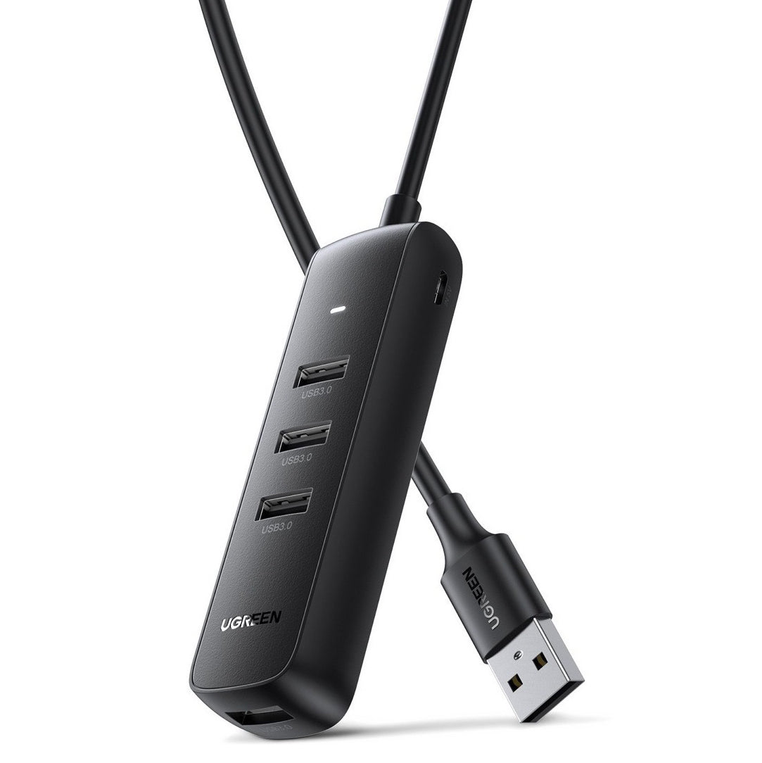 USB-hub UGREEN CM416, 4 x USB-A 3.0, 0,25 m, Sort
