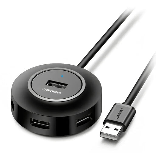 USB-hub UGREEN CR106, 4 x USB-A, 1 m, sort