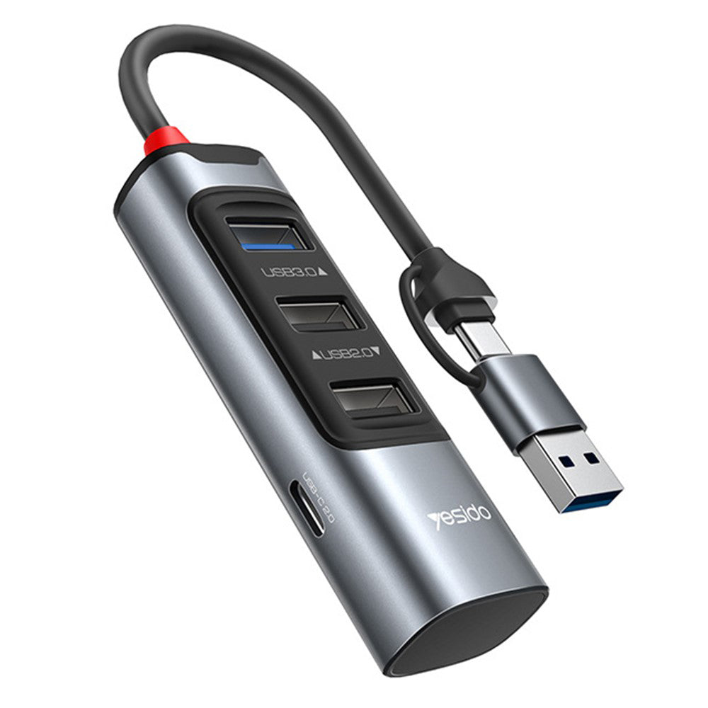 USB / USB-C hub Yesido HB19, 4i1, Grå