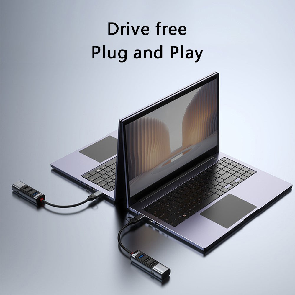USB / USB-C hub Yesido HB19, 4i1, Grå