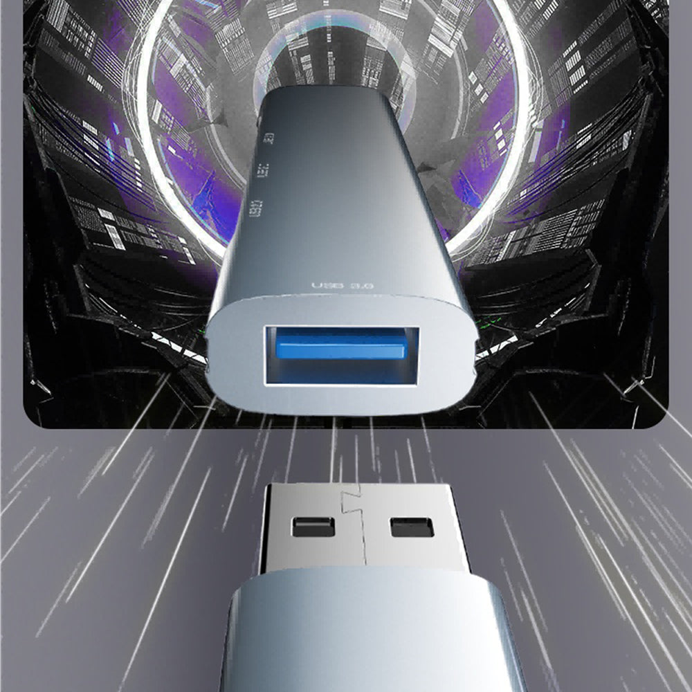 USB-hub Yesido HB18, 4-i-1, Grå