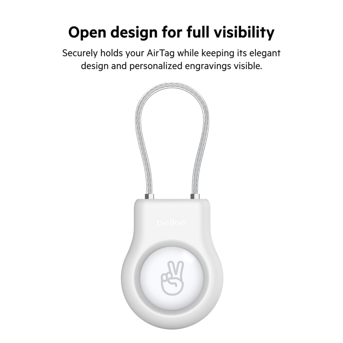 Belkin Wire Cable-etui til Apple AirTag, hvid MSC009btWH