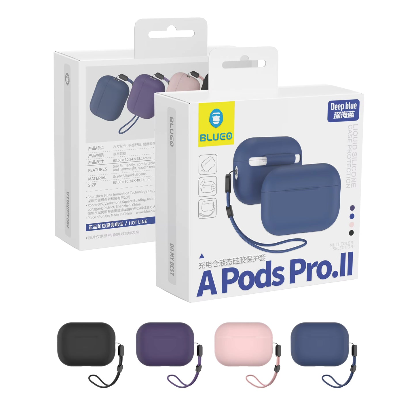 Blueo Liquid-etui til Apple AirPods Pro 2, Marineblå
