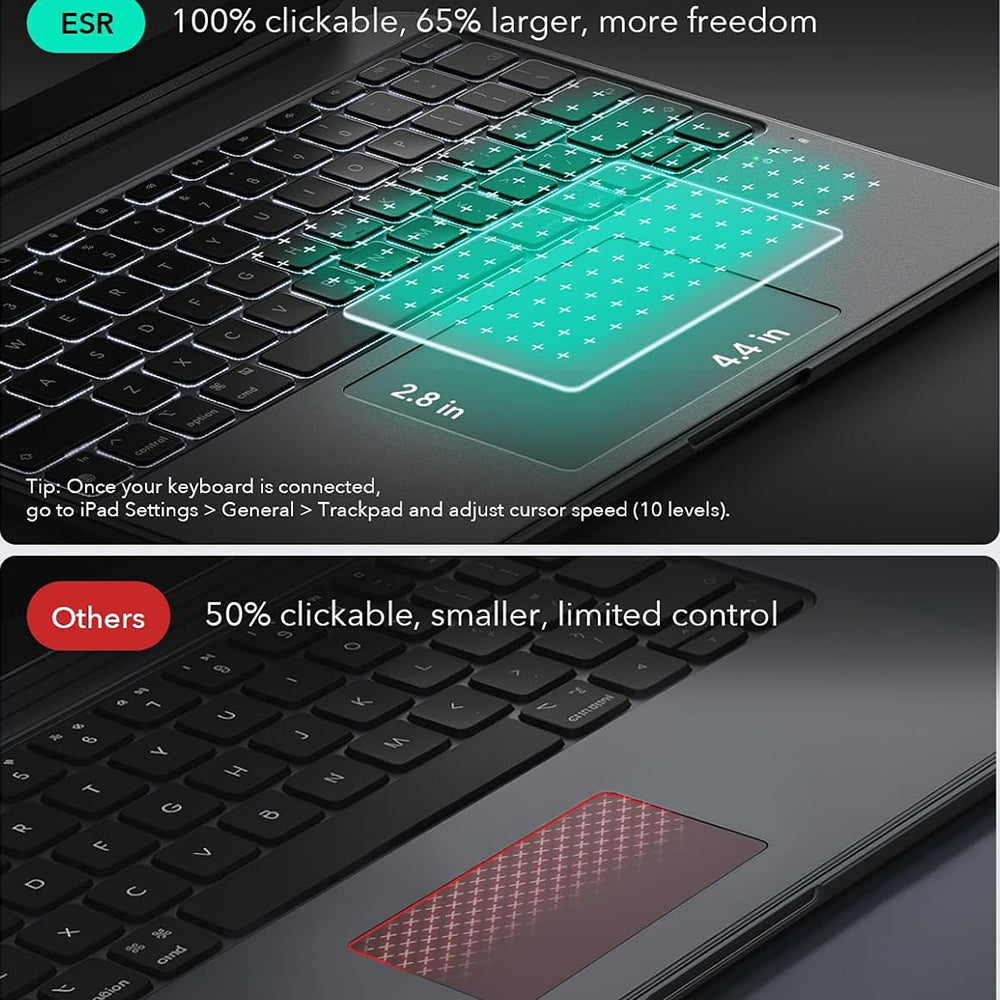 Tastaturcover til Apple iPad Air 11 (2026) / iPad Air 11 (2025) / Air 11 (2024) / Air (2022) / Air (2020), ESR, Shift, Grå