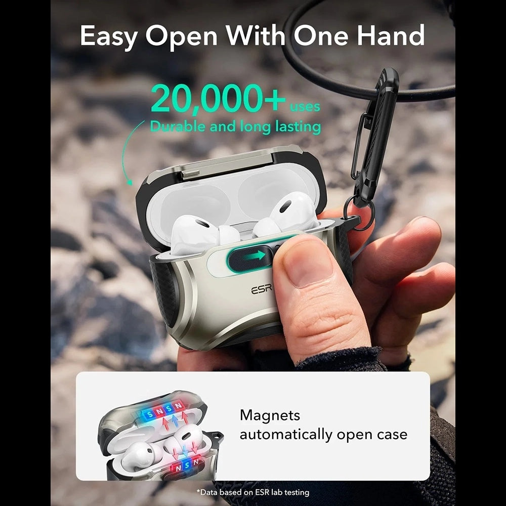 ESR Cyber FlickLock cover til Apple AirPods Pro 3, Grå