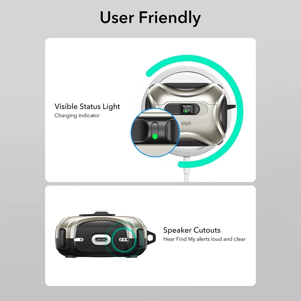 ESR Cyber FlickLock cover til Apple AirPods Pro 3, Grå