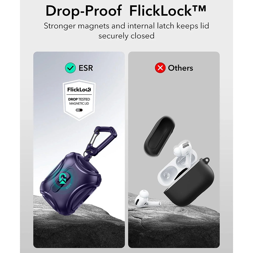 ESR Cyber FlickLock etui til Apple AirPods Pro 3, Lilla