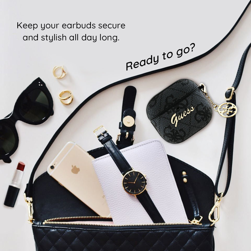 Guess 4G Charm etui til Apple AirPods 4, Sort