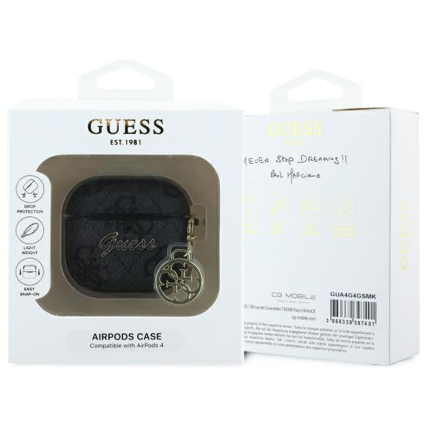 Guess 4G Charm etui til Apple AirPods 4, Sort