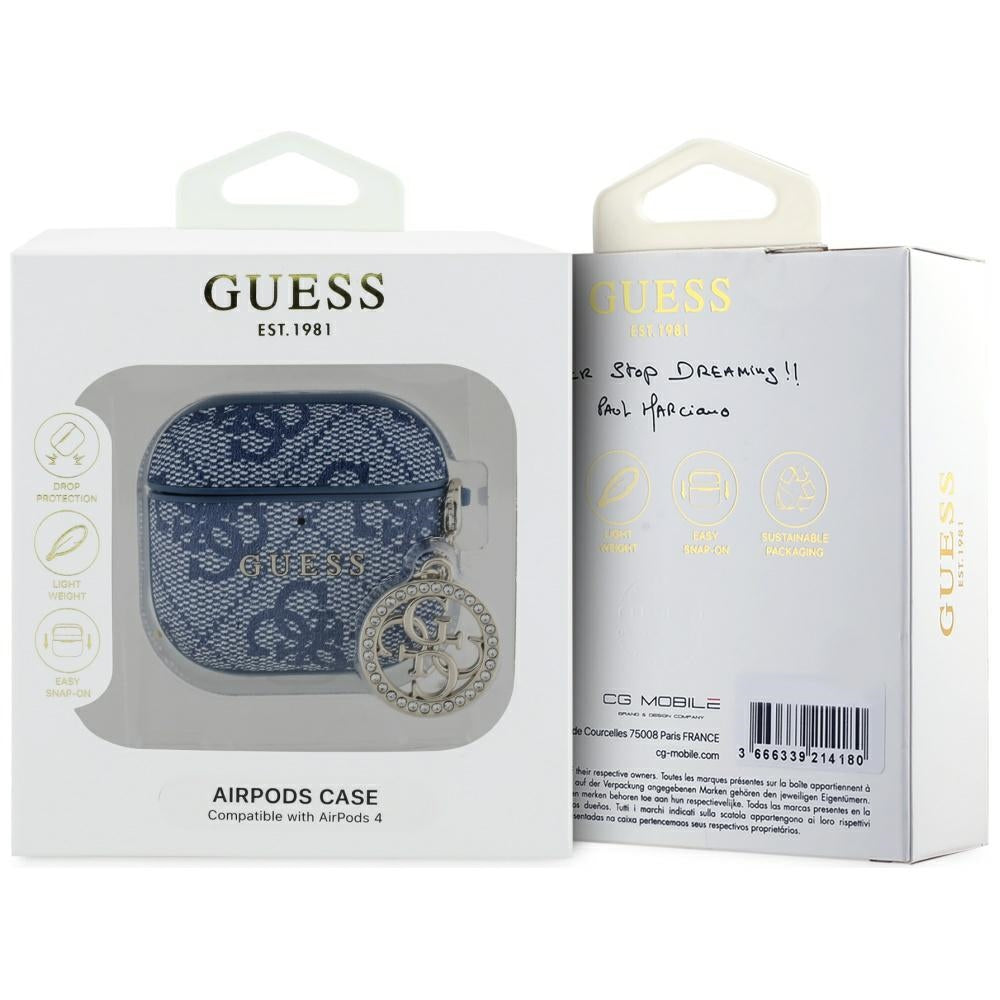 Guess 4G Strass Charm etui til Apple AirPods 4, Blå