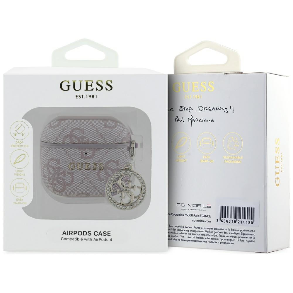 Guess 4G Strass Charm etui til Apple AirPods 4, Pink