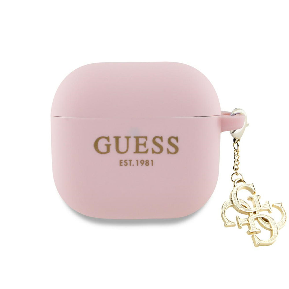 Guess W/4G Charm etui til Apple AirPods 4, Pink
