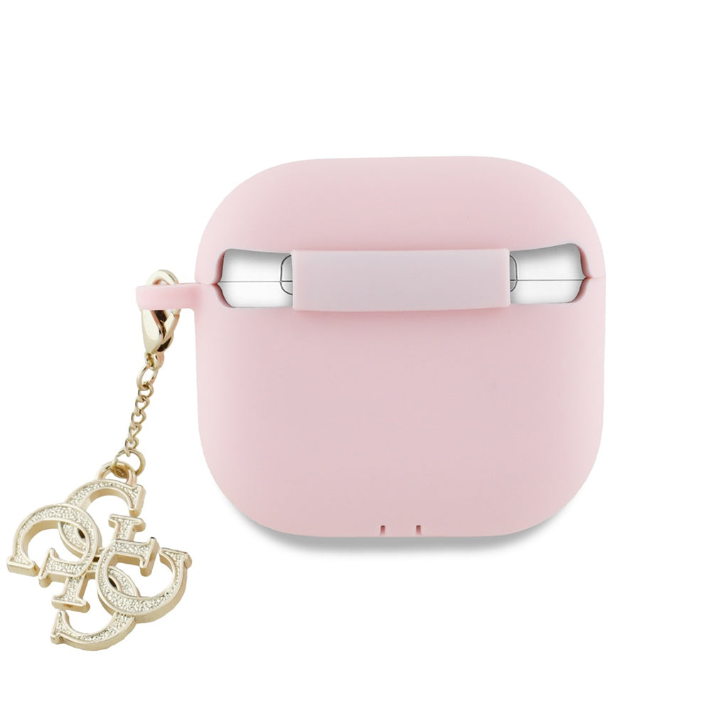 Guess W/4G Charm etui til Apple AirPods 4, Pink