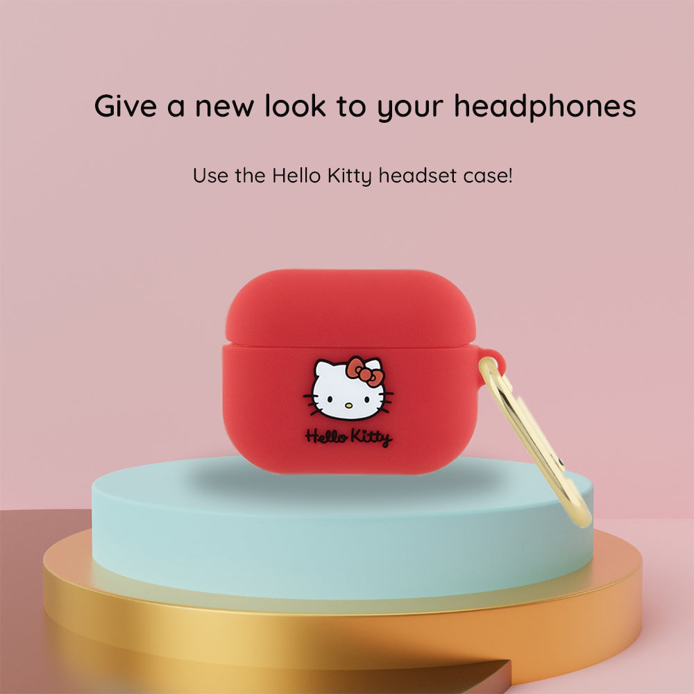 Hello Kitty 3D Kitty Head etui til Apple AirPods Pro 2, Pink