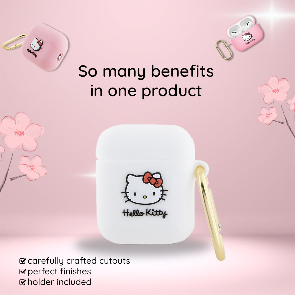 Hello Kitty 3D Kitty Head etui til Apple AirPods Pro 2, Pink
