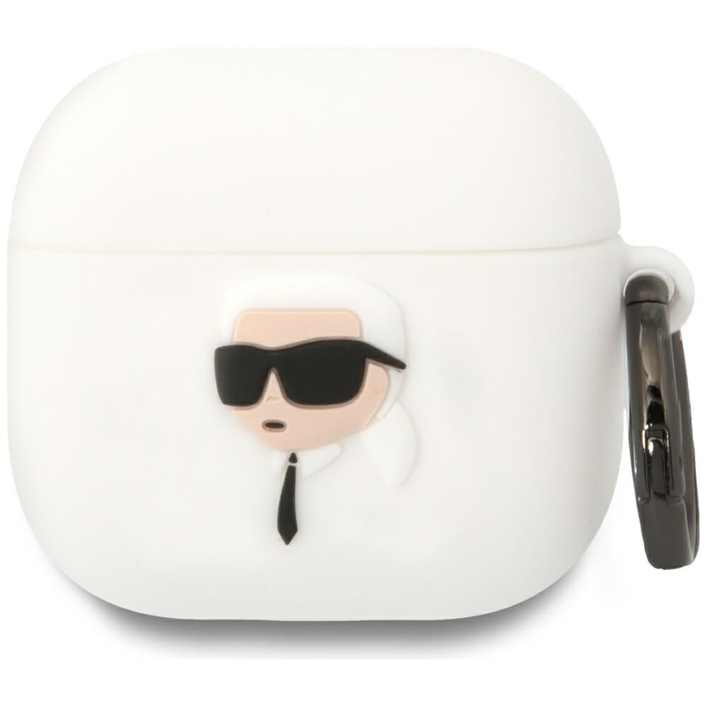 Karl Lagerfeld 3D NFT Karl's Head etui til Apple AirPods 4, Hvid