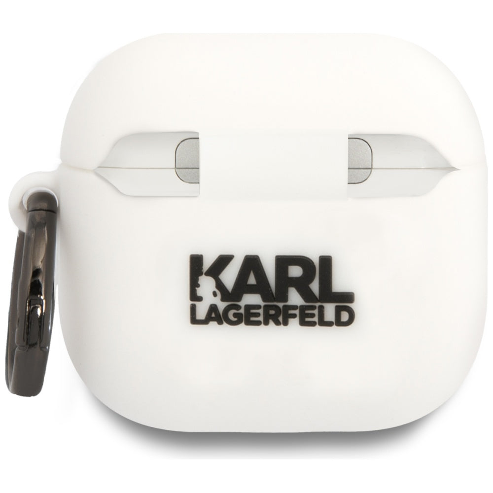 Karl Lagerfeld 3D NFT Karl's Head etui til Apple AirPods 4, Hvid