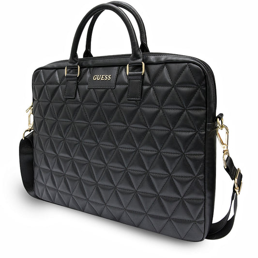 Guess Quilted taske til 15 tommer laptop, Sort