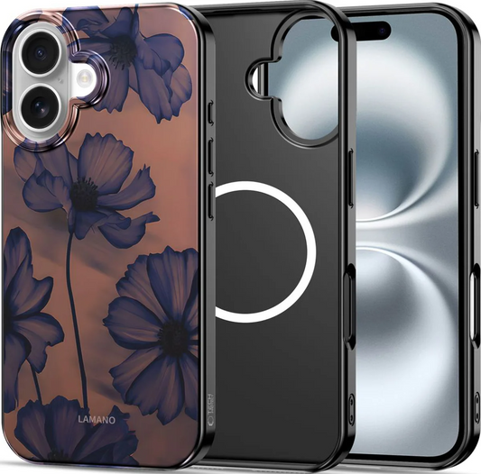 MagSafe cover til Apple iPhone 16, Tech-Protect, Lamano Velvet Night, Sort
