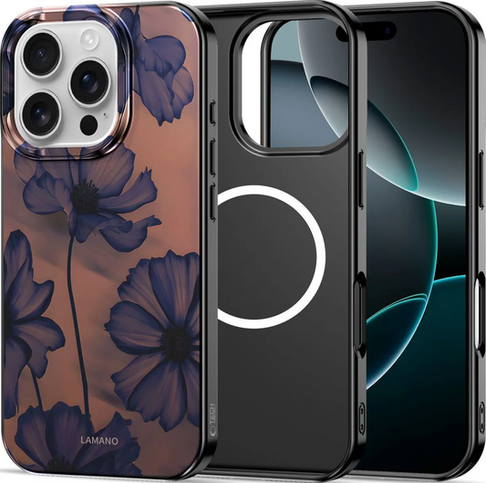 MagSafe cover til Apple iPhone 16 Pro, Tech-Protect, Lamano Velvet Night, Sort