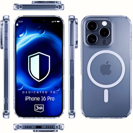 MagSafe-etui til Apple iPhone 16 Pro, 3MK, MagCase, MagCase, Transparent